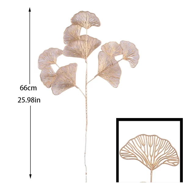 Fleurs et Feuilles Dorées Artificielles - 18