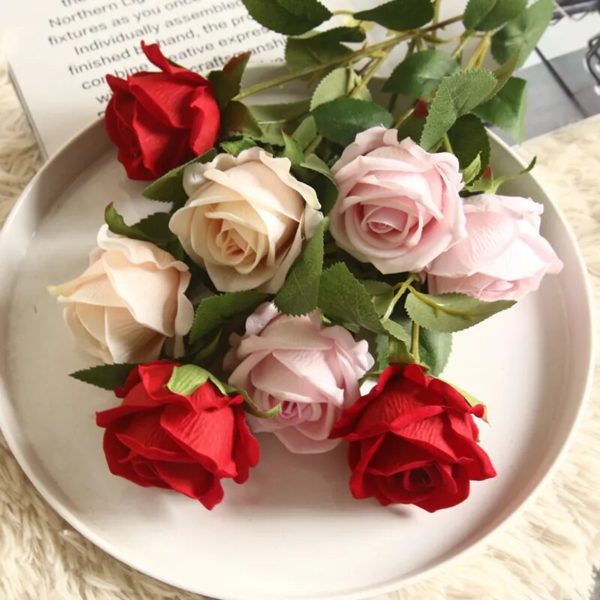 Bouquet de Roses Artificielles (5pcs) - 15