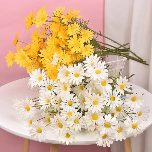 Bouquet long de marguerites artificielles blanches - 14