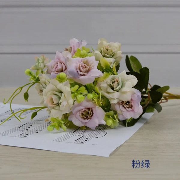 Bouquet de pivoines et roses artificielles de 35 cm - 5