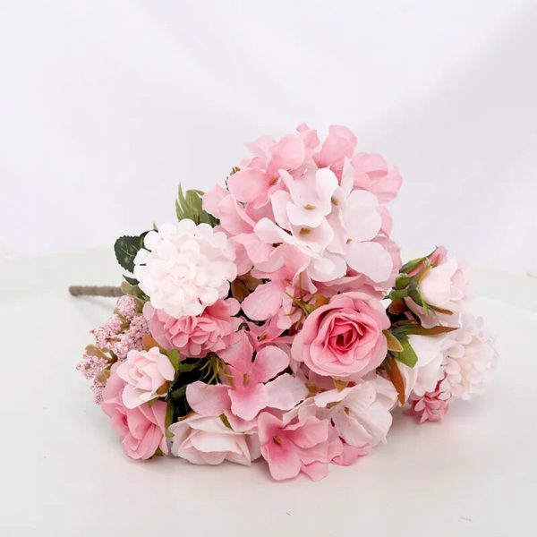 Bouquet d'Hydrangeas et Roses Roses Artificielles - 10