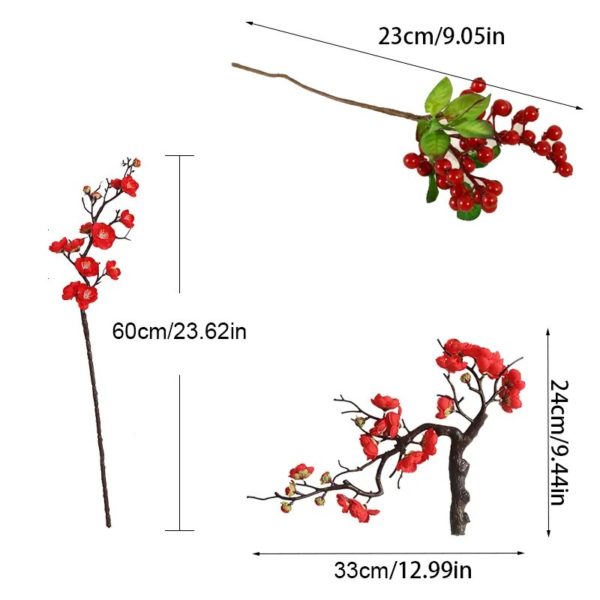 Branche de Fleurs de Prunier Artificielles - 6