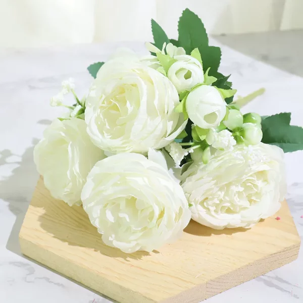 Bouquet de pivoines roses en soie - 4