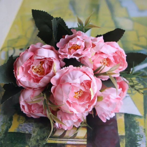 Bouquet de pivoines en soie - 9