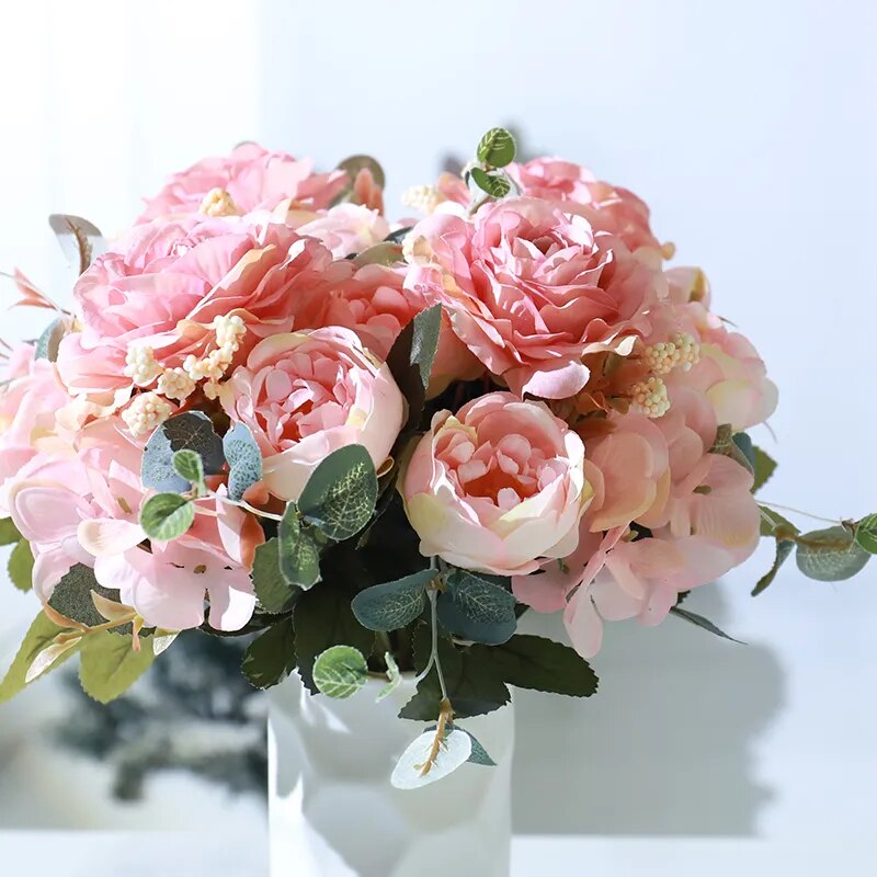 Bouquet Artificiel Rose & Pivoine