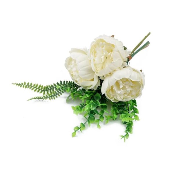 Bouquet nuptial de pivoines perles 38 cm - 9