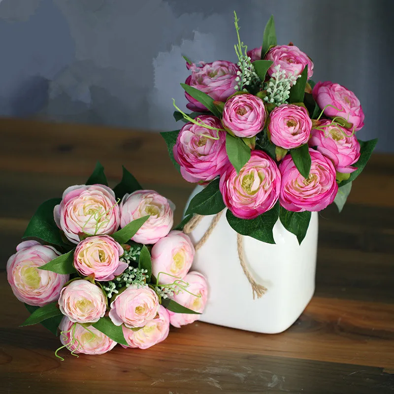 Bouquet Artificiel Rose et Blanc