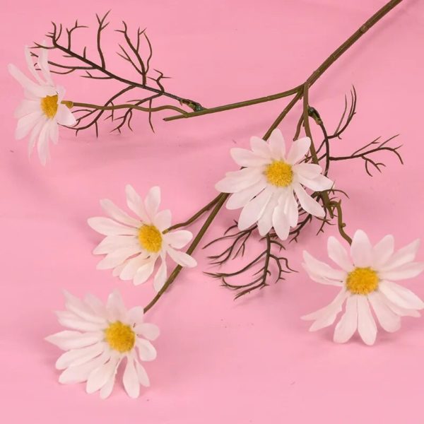 Bouquet long de marguerites artificielles blanches - 10