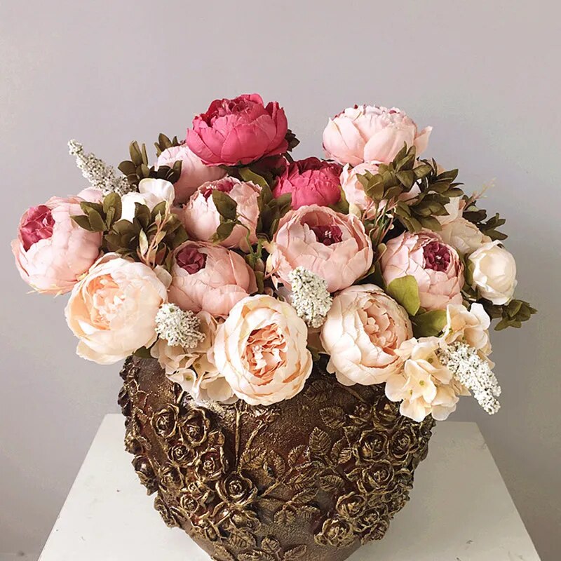 Bouquet de Pivoines Artificielles en Soie