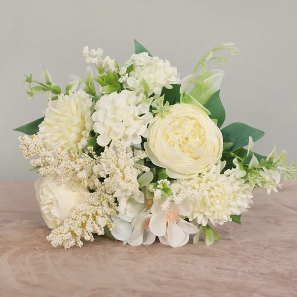 Bouquet de pivoines roses en soie - 10