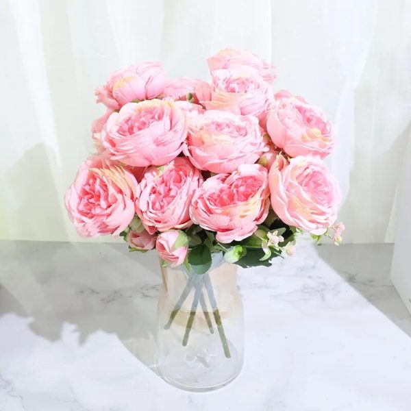 Bouquet de pivoines roses en soie - 3