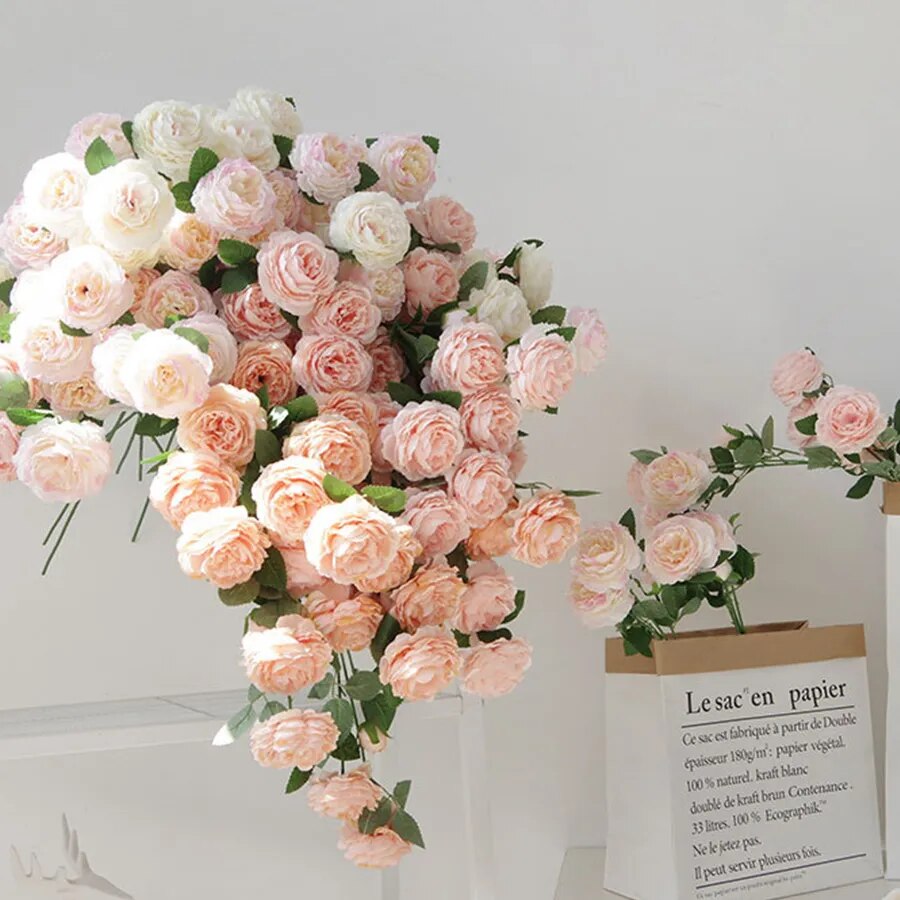 Bouquet de Roses et Pivoines Artificielles