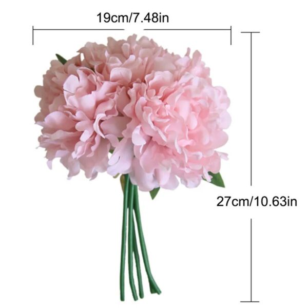 Bouquet de Pivoines Artificielles à Grande Tête (5 pièces) - 3