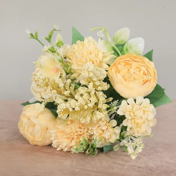 Bouquet de pivoines roses en soie - 8