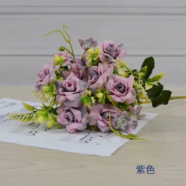 Bouquet de pivoines et roses artificielles de 35 cm - 7