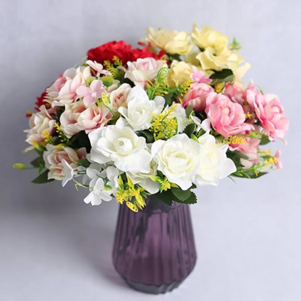 Bouquet de roses et pivoines