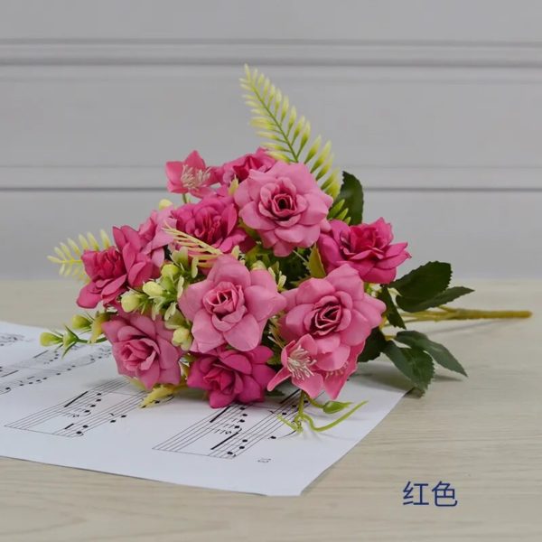 Bouquet de pivoines et roses artificielles de 35 cm - 2