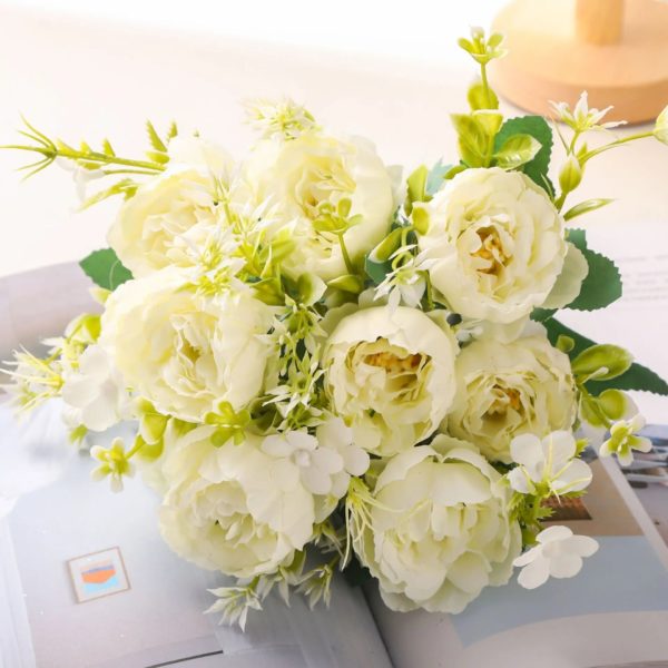 Bouquet vintage de roses et pivoines artificielles - 3