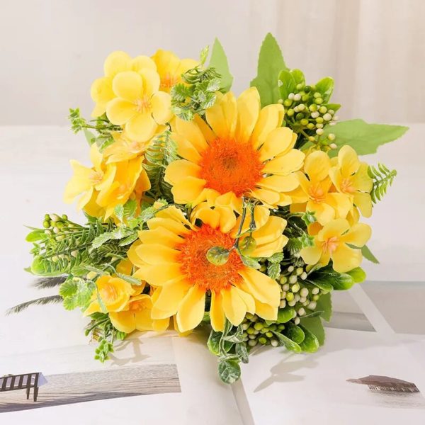 Bouquet de tournesols en soie 30CM - 7