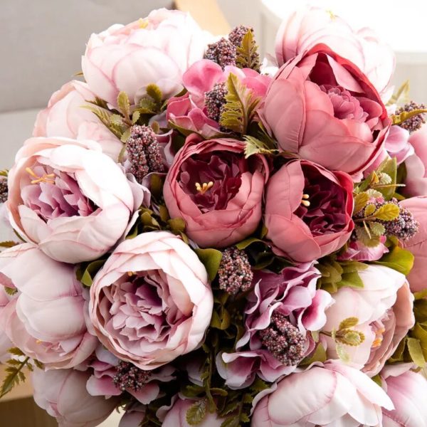 Bouquet de Pivoines Artificielles Vintage - 7