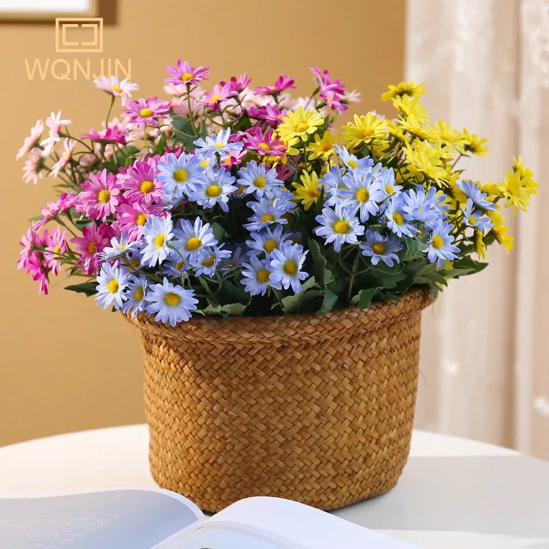 9 têtes de Marguerites colorées artificielles 35cm