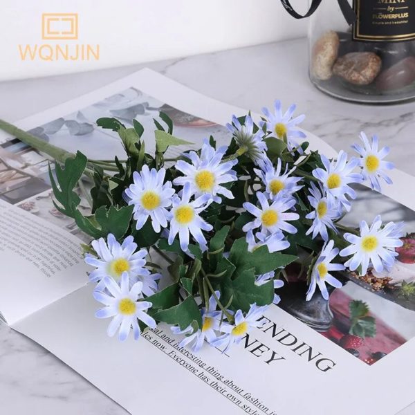 9 têtes de Marguerites colorées artificielles 35cm - 3