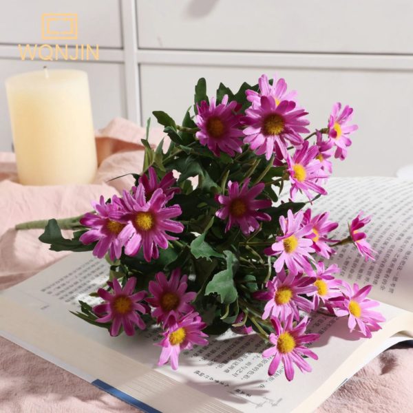 9 têtes de Marguerites colorées artificielles 35cm - 6