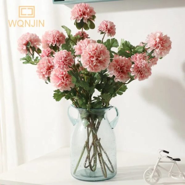 4 têtes de Chrysanthème boule artificiel - 8