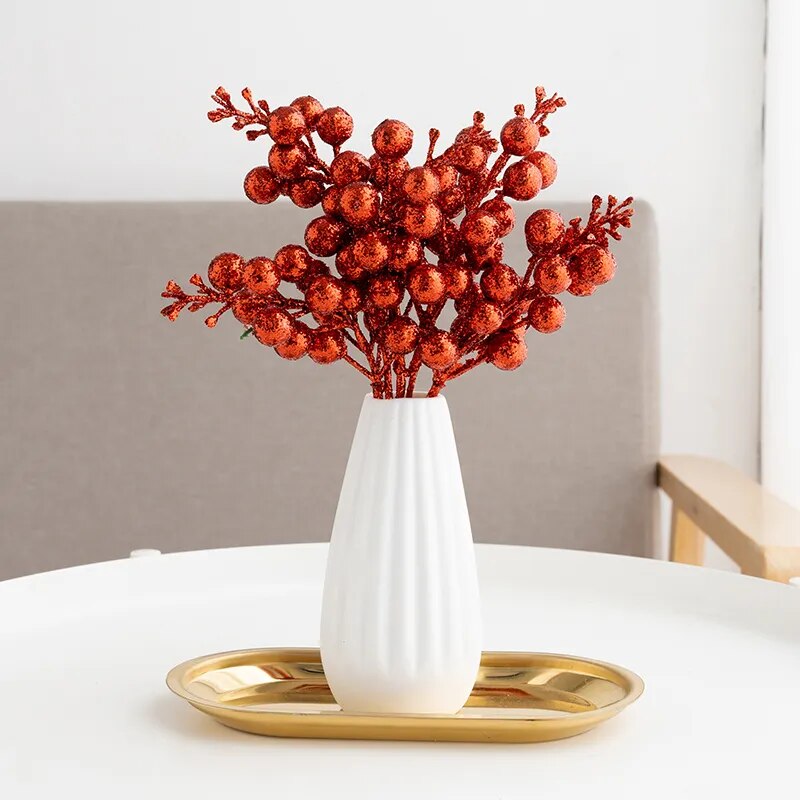 Ensemble de 5 Bouquets Artificiels avec Baies Rouges