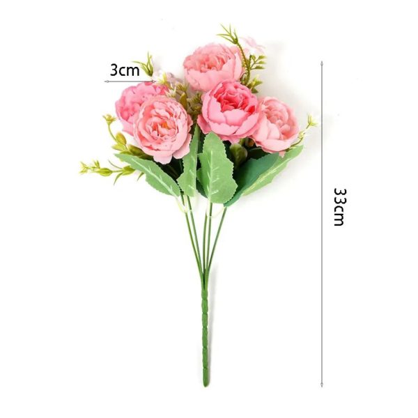 Bouquet vintage de roses et pivoines artificielles - 10