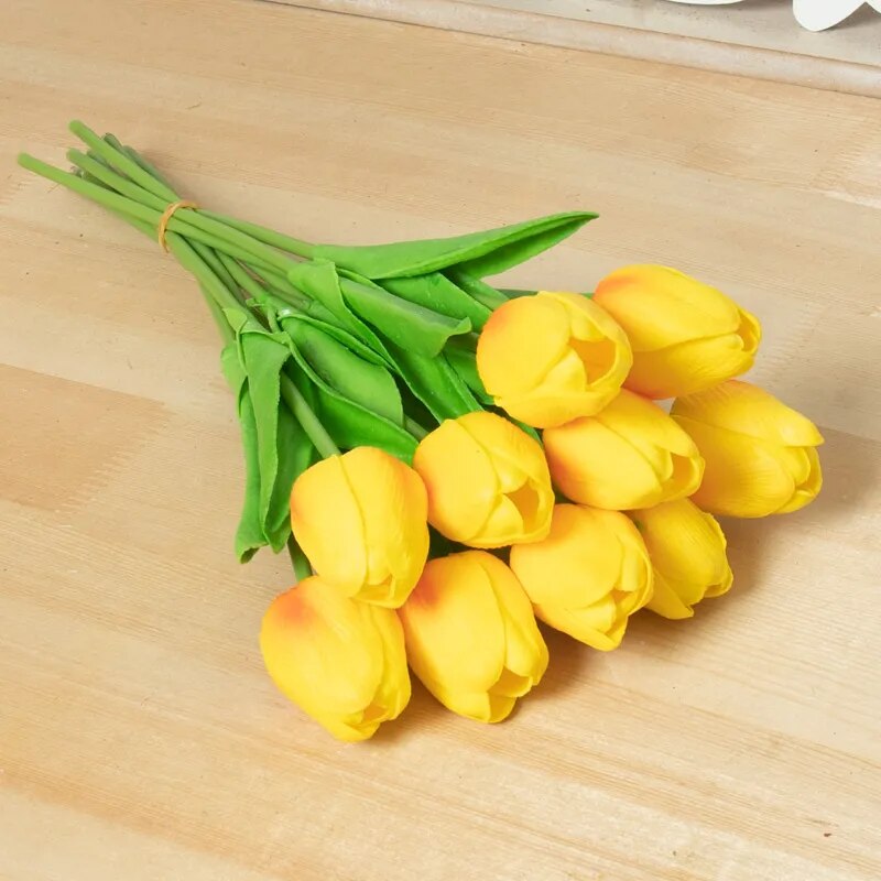 Bouquet de tulipes blanches artificielles