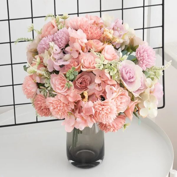 Bouquet de roses et d'hortensias - 11