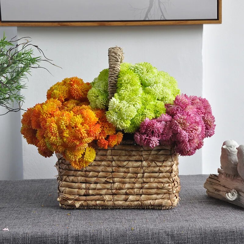 Bouquet d'Hortensias et Succulentes Artificielles