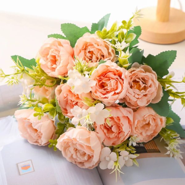 Bouquet vintage de roses et pivoines artificielles - 2