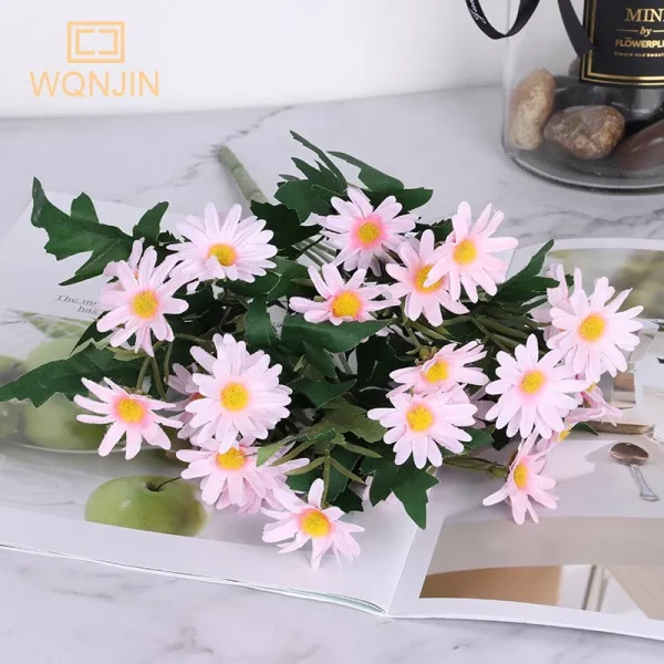 9 têtes de Marguerites colorées artificielles 35cm - 5