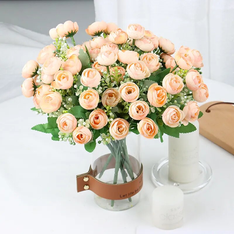 Bouquet de 10 Roses en Soie