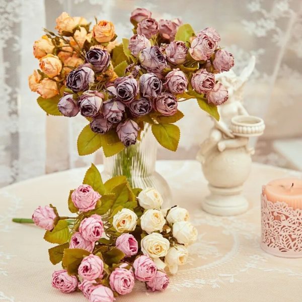 Bouquet de Roses Vintage Artificielles - 7