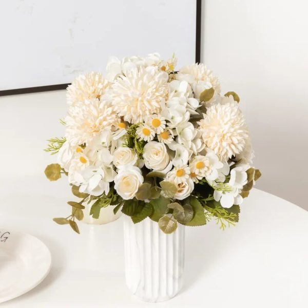 Bouquet d'Hydrangeas, Marguerites et Tournesols Artificiels - 3