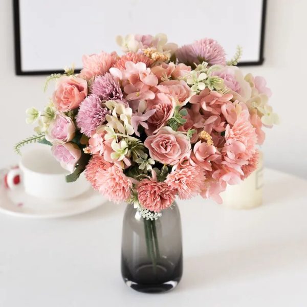 Bouquet de Roses et Hydrangeas européennes