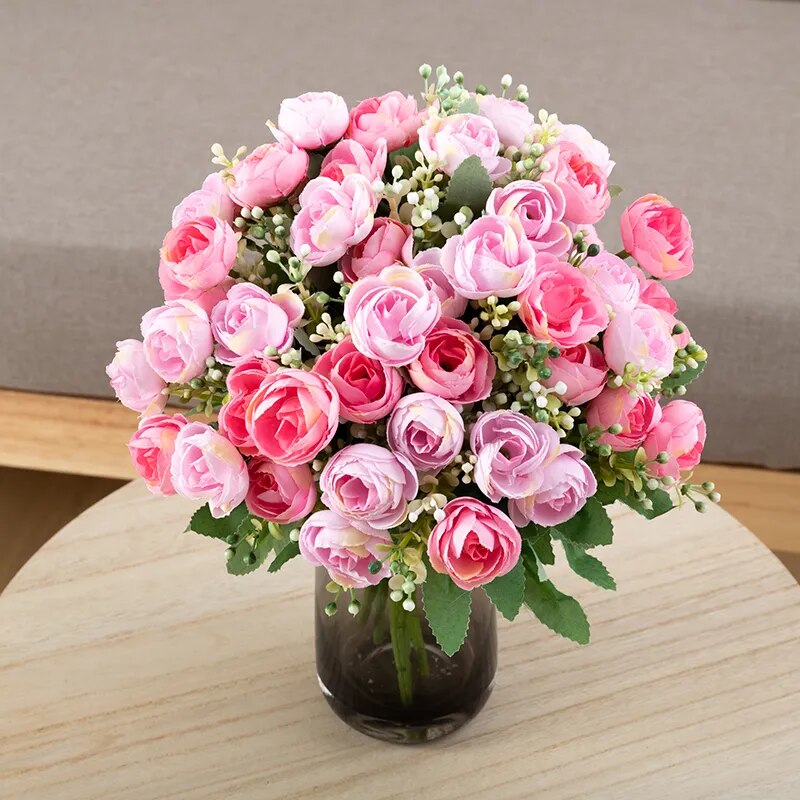 Guirlande de Roses et Gypsophila Artificielles