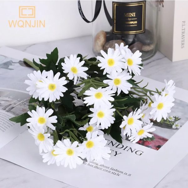 9 têtes de Marguerites colorées artificielles 35cm - 4