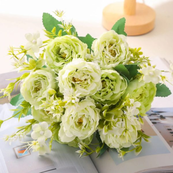 Bouquet vintage de roses et pivoines artificielles - 11