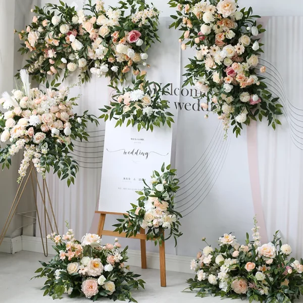 Arch de Mariage Floral Champagne