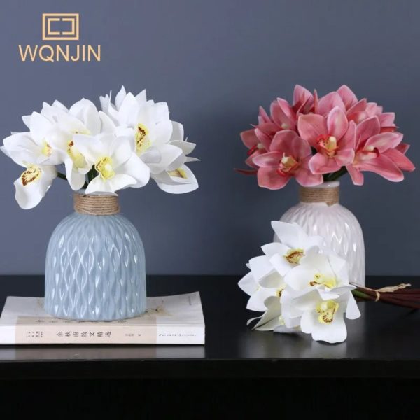 6 têtes de Cymbidium artificiel