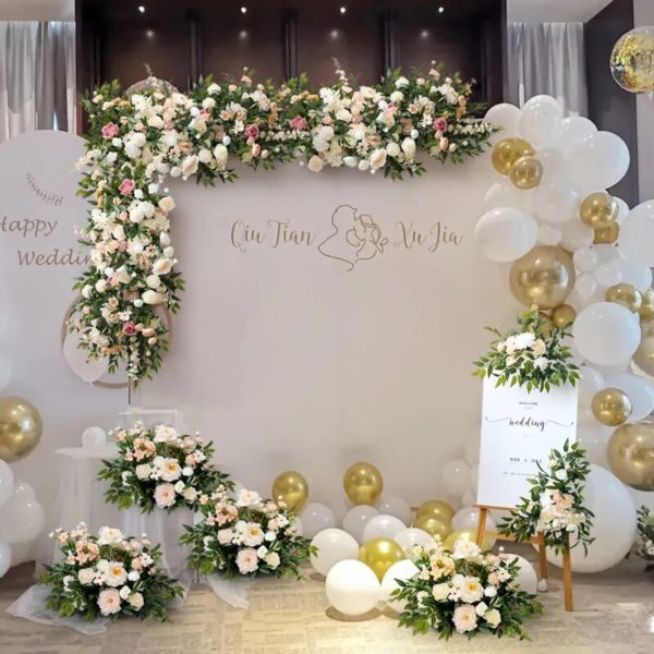 Arch de Mariage Floral Champagne - 8