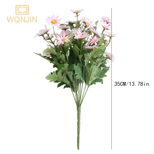 9 têtes de Marguerites colorées artificielles 35cm - 7