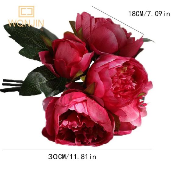 Bouquet de Pivoines blanches artificielles 30cm - 6